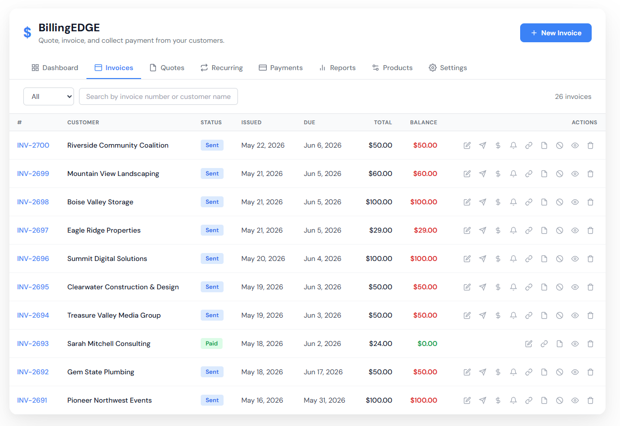 BillingEdge Invoice