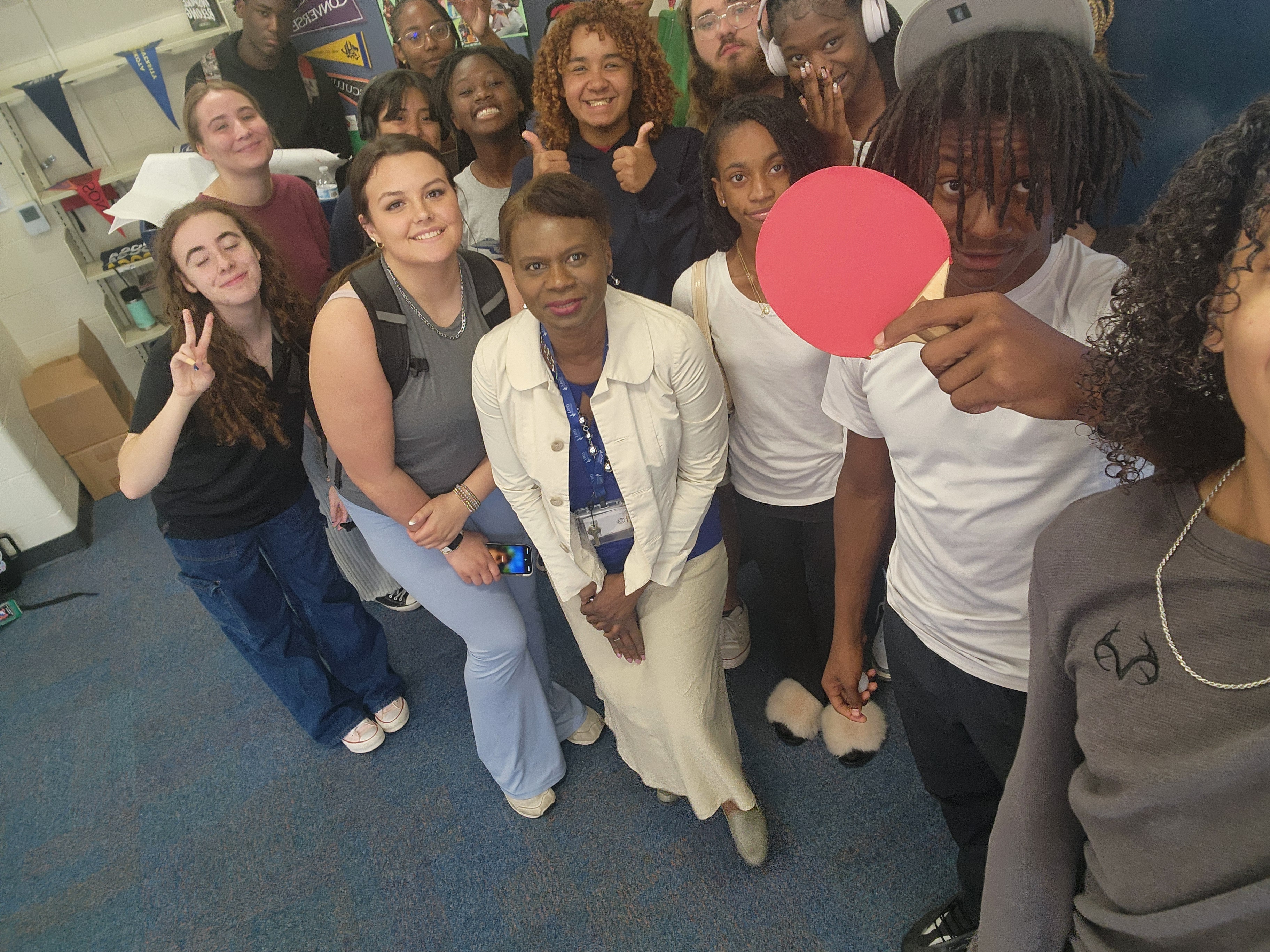 One of my Honors U.S. History & the Constitution classes in Richland County School District 2. After a semester of hard work, we would wind down the classes with games like ping pong, perhaps some talent showcasing, and a final "thank you" for being great students, well wishes, and so longs. I had great students during my time with the district. 